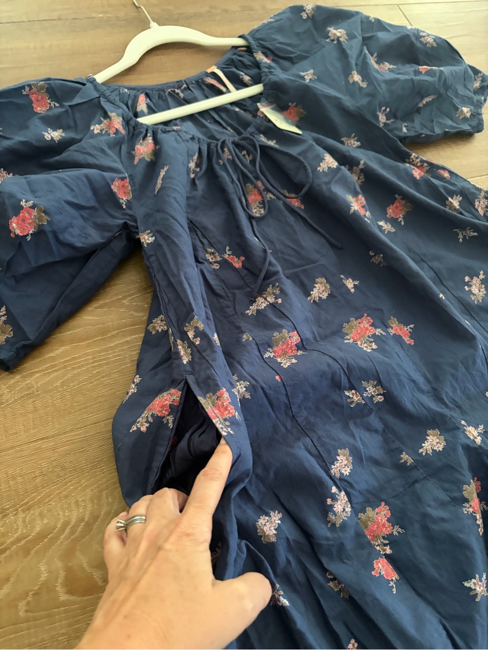 Free People Bop Around Navy/Floral Jumpsuit NWT - Picture 9 of 16